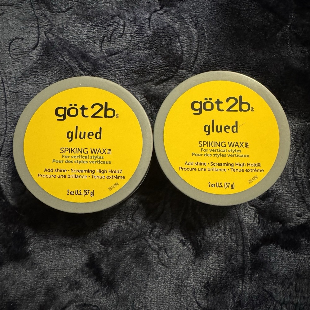 Got2b Glued Spiking Wax‎ 2oz Lot of 2 NEW Strong Hold Hair Styling Product